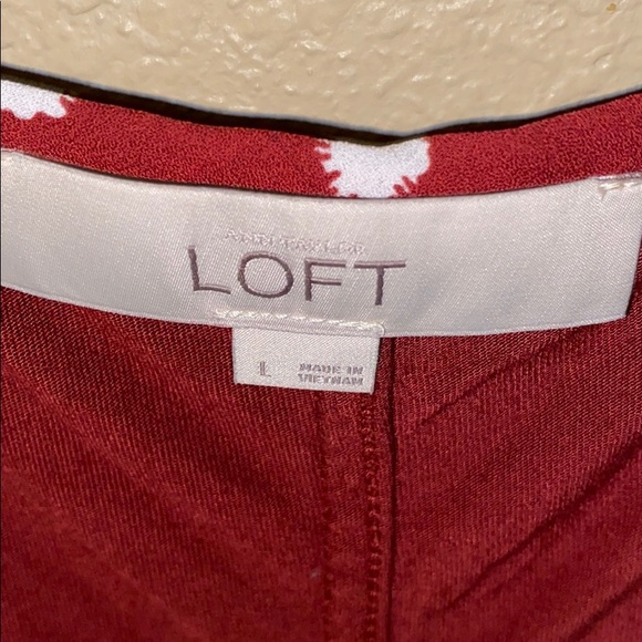 Loft maroon polka dot blouse - Picture 2 of 3